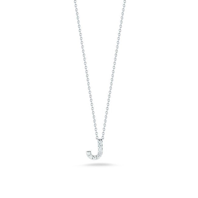 Roberto Coin Tiny Treasures White Gold "Love Letter" Initial Pendant